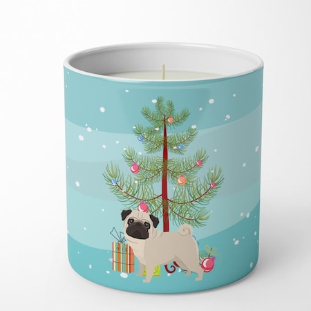 Carolines Treasures 3.75 x 3.25 in. Unisex Pug Christmas Tree 10 oz Decorative Soy Candle CK3557CDL